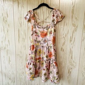 B.O.G. Collective Lottie & Holly Pink Orange Multi Color Floral Mini Dress S